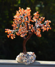 Load image into Gallery viewer, Large Carnelian Crystal Stone Wire Wrapped Gemstone Tree With Crystal Base