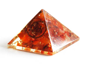 Carnelian Crystal Orgone Pyramid - Krystal Gifts UK