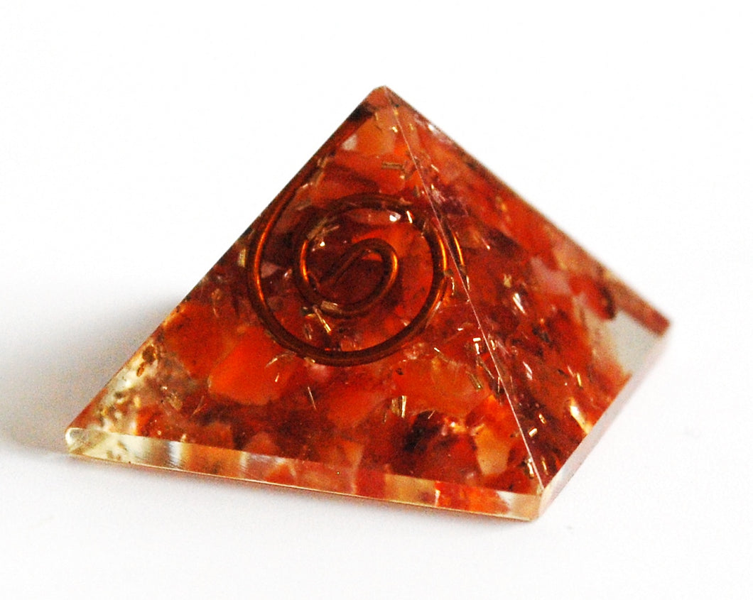Carnelian Crystal Orgone Pyramid - Krystal Gifts UK