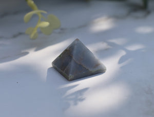 Angelite Crystal Stone Pyramid Natural Reiki Healing Energy Charged
