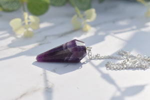 Amethyst Crystal Stone Natural Unique Faceted Purple Dowsing Pendulum