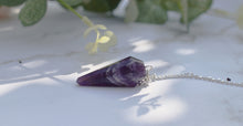 Load image into Gallery viewer, Amethyst Crystal Stone Natural Unique Faceted Purple Dowsing Pendulum