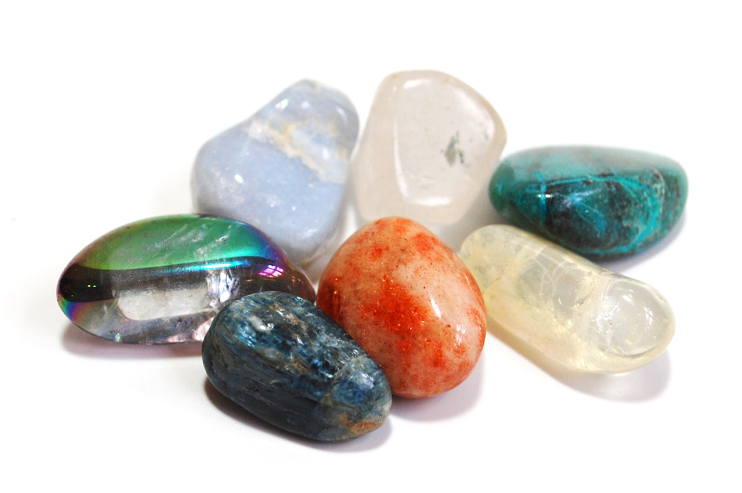 Crystals for Aligning & Clearing the Chakras, Crystal Tumble Stone Healing Set