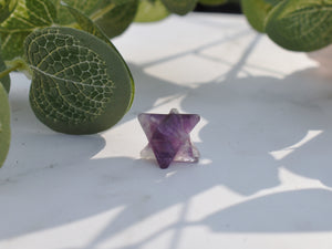Amethyst Natural Hand Cut Calming Crystal Stone Merkaba Star