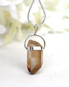 Citrine Crystal Stone 925 Sterling Silver Pendant