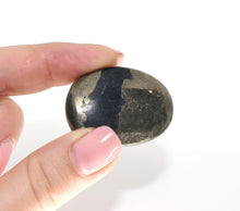 Load image into Gallery viewer, Pyrite Polished Cabochon Crystal Palm Stone