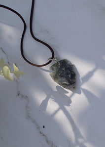 Moss Agate Natural Crystal Arrowhead Pendant Inc Cord Necklace