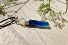 Load image into Gallery viewer, Blue Chalcedony &amp; Clear Quartz Crystal Sphere Pendant
