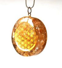 Load image into Gallery viewer, NEW Citrine &quot;Tree Of Life&quot; Orgone Crystal Stone Pendant Inc Silver Chain - Krystal Gifts UK