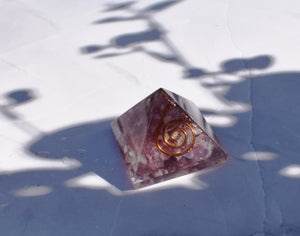 Lepidolite Crystal Small Orgone Pyramid