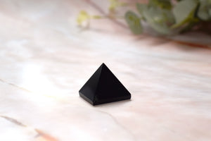 Black Obsidian Natural Crystal Gemstone Pyramid