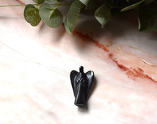 Load image into Gallery viewer, Black Obsidian Hand Carved Crystal Stone Angel of Protection