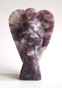 Large Lepidolite Crystal Stone Angel Figure