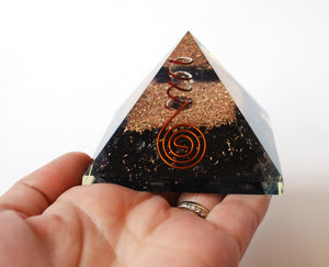 Large Natural Black Tourmaline Crystal Stones Large Orgone Pyramid