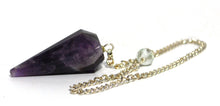 Load image into Gallery viewer, Amethyst Crystal Stone Natural Unique Faceted Purple Dowsing Pendulum
