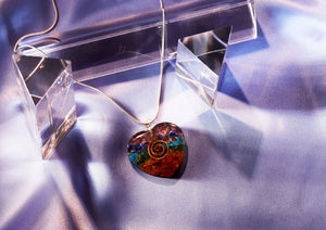 Chakra Crystal Orgone Heart Pendant