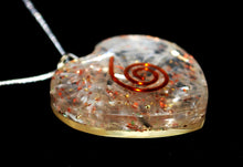Load image into Gallery viewer, Selenite Crystal Heart Orgone Pendant