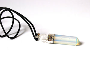 Opalite pendant Inc Clear Quartz & Cord Gift Wrapped - Krystal Gifts UK