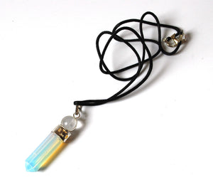 Opalite pendant Inc Clear Quartz & Cord Gift Wrapped - Krystal Gifts UK