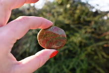 Load image into Gallery viewer, Unakite Crystal Palm Stone Cabochon