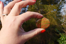 Load image into Gallery viewer, Unakite Crystal Palm Stone Cabochon