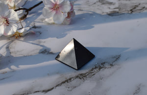 Black Tourmaline Natural Polished Crystal Stone Pyramid Of Protection