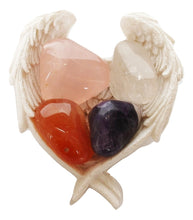Load image into Gallery viewer, &quot;Enhancing Energy &amp; Lifting Fatigue&quot; Crystal Stone Gift Set &amp; Angel Wings Dish - Krystal Gifts UK