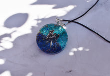 Load image into Gallery viewer, Archangel Michael Orgone Pendant Natural Lapis Lazuli Topaz Inc Silver Chain, Blue Coloured |Reiju