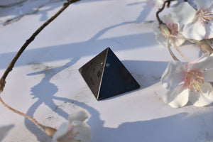Black Tourmaline Natural Polished Crystal Stone Pyramid Of Protection