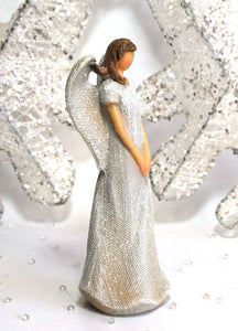 Glitter Guardian Angel Ornament Statue (Figure 1) 15cm