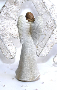 Glitter Guardian Angel Ornament Statue (Figure 1) 15cm