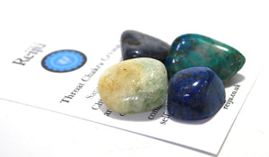 Throat Chakra Crystal Tumble Stone Healing Set