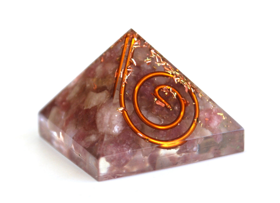 Lepidolite Crystal Orgone Pyramid - Krystal Gifts UK