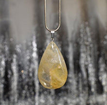 Load image into Gallery viewer, Golden Yellow Healer Quartz &#39;Hematoid&#39; Natural &amp; Unique Polished Crystal Stone Pendant &amp; 18&quot; Chain