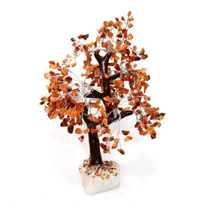 Large Carnelian Crystal Stone Wire Wrapped Gemstone Tree With Crystal Base