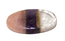 Load image into Gallery viewer, Rose Quartz, Amethyst &amp; Clear Quartz Natural Crystal Worry Cabachone Palm Stone