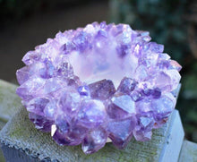 Load image into Gallery viewer, Large Natural &amp; Unique Amethyst Tea Light Holder Piece Gift Boxed