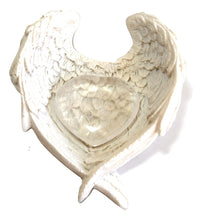 Load image into Gallery viewer, Clear Quartz Natural Crystal Heart Stone In Angel Wings Dish Gift Wrapped
