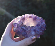 Load image into Gallery viewer, Large Natural &amp; Unique Amethyst Tea Light Holder Piece Gift Boxed