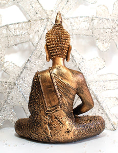 Large Gold Thai Buddha With Candle Holder Colour Gift Present 27cm 100939 - Krystal Gifts UK