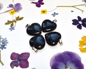 Blue Goldstone Sparkly Heart Pendant