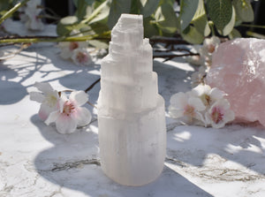 Selenite Crystal Tower | Large Natural & Unique Reiki Charged Crystal Piece