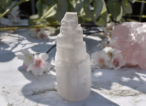 Selenite Crystal Tower | Large Natural & Unique Reiki Charged Crystal Piece