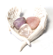 Load image into Gallery viewer, RAC Rose Quartz Amethyst &amp; Clear Quartz Natural &#39;Golden Triangle&#39; Crystal Tumble Stone Set