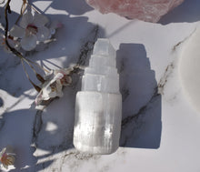 Load image into Gallery viewer, Selenite Crystal Tower | Large Natural &amp; Unique Reiki Charged Crystal Piece