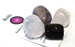 Crown Chakra Crystal Tumble Stone Healing Set (Beautifully Gift Wrapped)