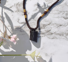 Load image into Gallery viewer, Raw Black Tourmaline Crystal Pendant &amp; Extendable Cord Necklace