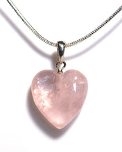 Load image into Gallery viewer, Rose Quartz Polished Small Heart Pendant Necklace 925 Sterling Silver