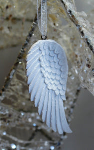 Beautiful White Angel Single Wing Hanging Decoration - Krystal Gifts UK