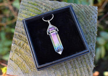 Load image into Gallery viewer, Aura Quartz Angel Pendant Necklace Inc 18&quot; Silver Snake Chain &amp; Luxury Gift Box